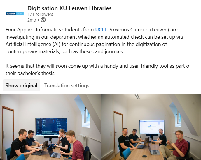 The LinkedIn post they made about us.