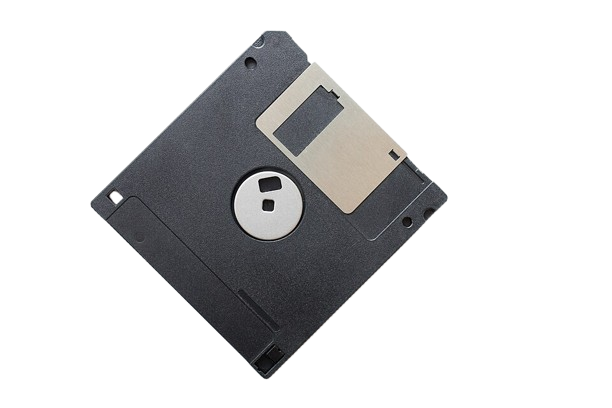 The backside of a black-colored floppy disk. Source: https://commons.wikimedia.org/wiki/File:Floppy_disk_(back).jpg